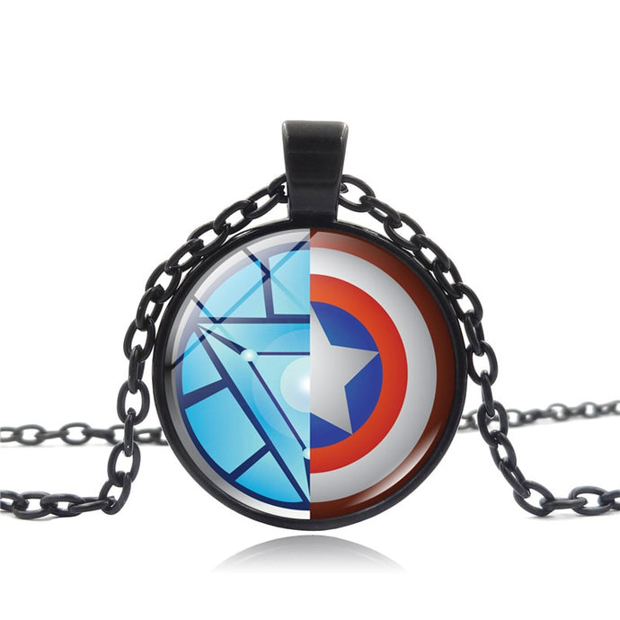 Captain America Iron Man necklace