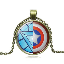 Load image into Gallery viewer, Captain America Iron Man necklace