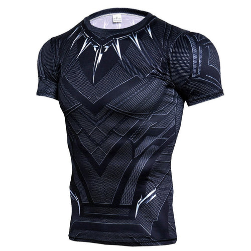 Rashgard Black Panther 3D T Shirt Men Compression Shirt Anime T-Shirt MMA Rashguard Bodybuilding Men Fitness Marvels Tshirt