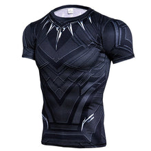 Load image into Gallery viewer, Rashgard Black Panther 3D T Shirt Men Compression Shirt Anime T-Shirt MMA Rashguard Bodybuilding Men Fitness Marvels Tshirt