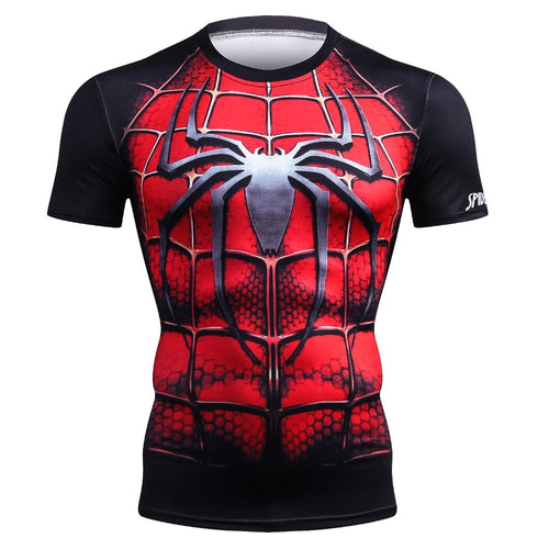 NEW 2018 Marvel Super Heroes Avenger Captain America Batman Tshirt Men Compression Base Layer Thermal Under Causal Shirt