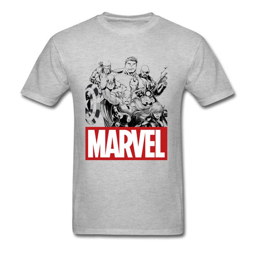 Newest Men Top Grey T-shirts Hulk Marvel Clothes Crew Neck Tshirt Short Sleeve 100% Cotton T Shirts Superheroes Tops & Tees