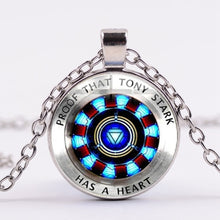 Load image into Gallery viewer, SIAN Iron Man Tony Stark Arc Reactor Necklace 3D Effects Glass