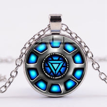 Load image into Gallery viewer, SIAN Iron Man Tony Stark Arc Reactor Necklace 3D Effects Glass