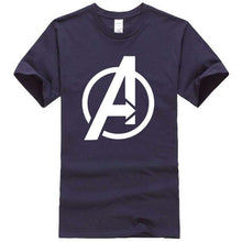 Load image into Gallery viewer, Men T Shirt 2018 Avengers Logo Tshirt Infinity Symbol T-shirt 3D Metal Marvel Tops Captain Tees Fashion Superhero Clothes Venom