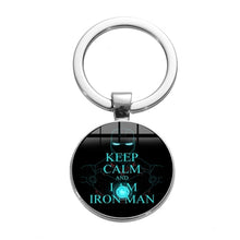 Load image into Gallery viewer, Movie Iron Man Arc Reactor Keychain Tony Stark Marvel The Avengers 4 Age Of Ultron Glass Key Ring