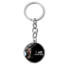 Load image into Gallery viewer, Movie Iron Man Arc Reactor Keychain Tony Stark Marvel The Avengers 4 Age Of Ultron Glass Key Ring