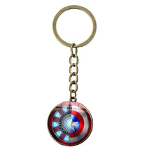 Load image into Gallery viewer, Movie Iron Man Arc Reactor Keychain Tony Stark Marvel The Avengers 4 Age Of Ultron Glass Key Ring