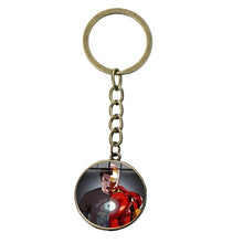Load image into Gallery viewer, Movie Iron Man Arc Reactor Keychain Tony Stark Marvel The Avengers 4 Age Of Ultron Glass Key Ring