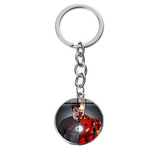 Load image into Gallery viewer, Movie Iron Man Arc Reactor Keychain Tony Stark Marvel The Avengers 4 Age Of Ultron Glass Key Ring