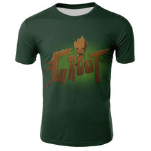 Load image into Gallery viewer, Groot unny tee cute t shirts homme men 100% cotton cool tshirt summer Marvel t-shirt