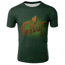 Load image into Gallery viewer, Groot unny tee cute t shirts homme men 100% cotton cool tshirt summer Marvel t-shirt
