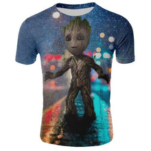 Load image into Gallery viewer, Groot unny tee cute t shirts homme men 100% cotton cool tshirt summer Marvel t-shirt