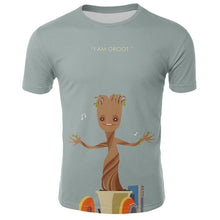 Load image into Gallery viewer, Groot unny tee cute t shirts homme men 100% cotton cool tshirt summer Marvel t-shirt