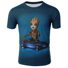 Load image into Gallery viewer, Groot unny tee cute t shirts homme men 100% cotton cool tshirt summer Marvel t-shirt