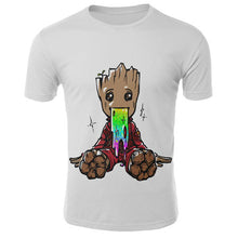 Load image into Gallery viewer, Groot unny tee cute t shirts homme men 100% cotton cool tshirt summer Marvel t-shirt