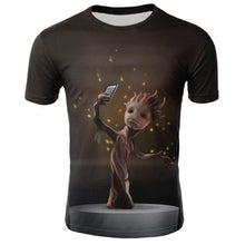 Load image into Gallery viewer, Groot unny tee cute t shirts homme men 100% cotton cool tshirt summer Marvel t-shirt