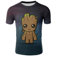 Load image into Gallery viewer, Groot unny tee cute t shirts homme men 100% cotton cool tshirt summer Marvel t-shirt