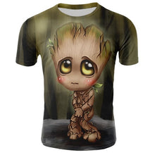 Load image into Gallery viewer, Groot unny tee cute t shirts homme men 100% cotton cool tshirt summer Marvel t-shirt
