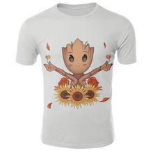 Load image into Gallery viewer, Groot unny tee cute t shirts homme men 100% cotton cool tshirt summer Marvel t-shirt