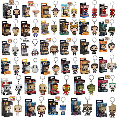 FUNKO POP New arrival Marvel Keychain Spider Chivalrous U.S.A Captain Harry potter Game of Thrones Key Chains with box