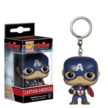 Load image into Gallery viewer, FUNKO POP New arrival Marvel Keychain Spider Chivalrous U.S.A Captain Harry potter Game of Thrones Key Chains with box