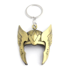 Load image into Gallery viewer, RJ Marvel Jewelry Thor Mjolnir Hammer Axe Keychains Avengers 4 Iron Man Keyring Loki  Thanos Sword Key chains