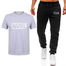 Load image into Gallery viewer, Two Pieces MARVEL Sets Men T Shirts+pants Suit Men cotton Tops Tees Fashion Brand Print Tshirt High Quality Short sleeve T-shirt