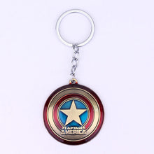 Load image into Gallery viewer, Marvel Comics The Avengers Keychain Captain America Iron Man Thor Hammer Metal Key Chains