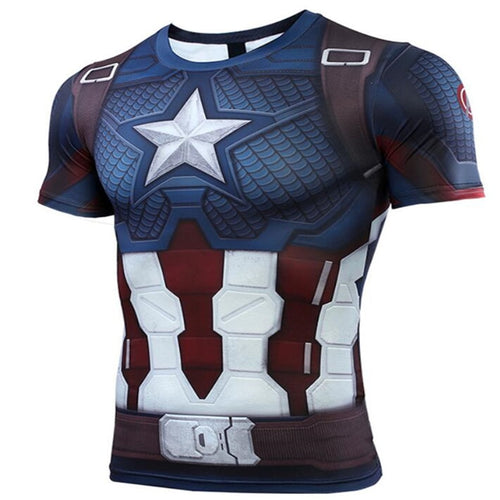 Marvel The Avengers 4 Endgame Captain America t shirt ron Man tshirt 3d print End Game compression shirt Sweatshirt gym clothing
